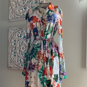Floral shirt dress